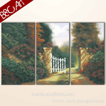 Group oil painting for home decor lush plant canvas print landscape oil painting of garden